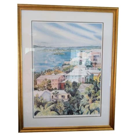 Matted and framed in white. . Michael swan bermuda art